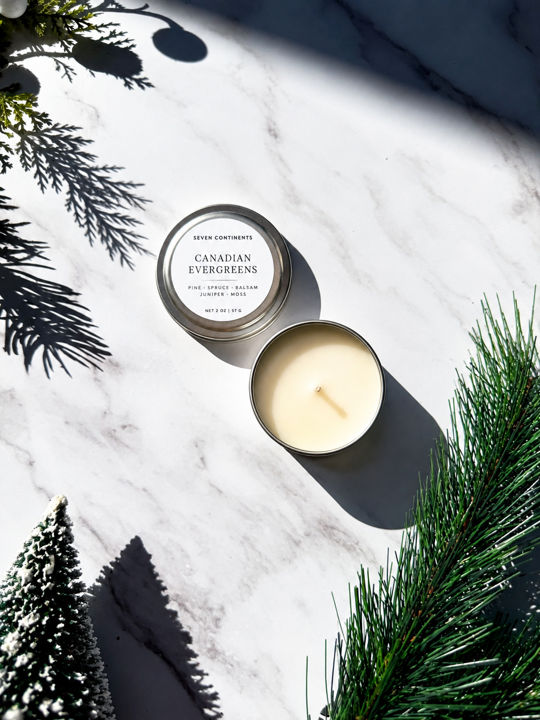 christmas tree evergreen mini candle