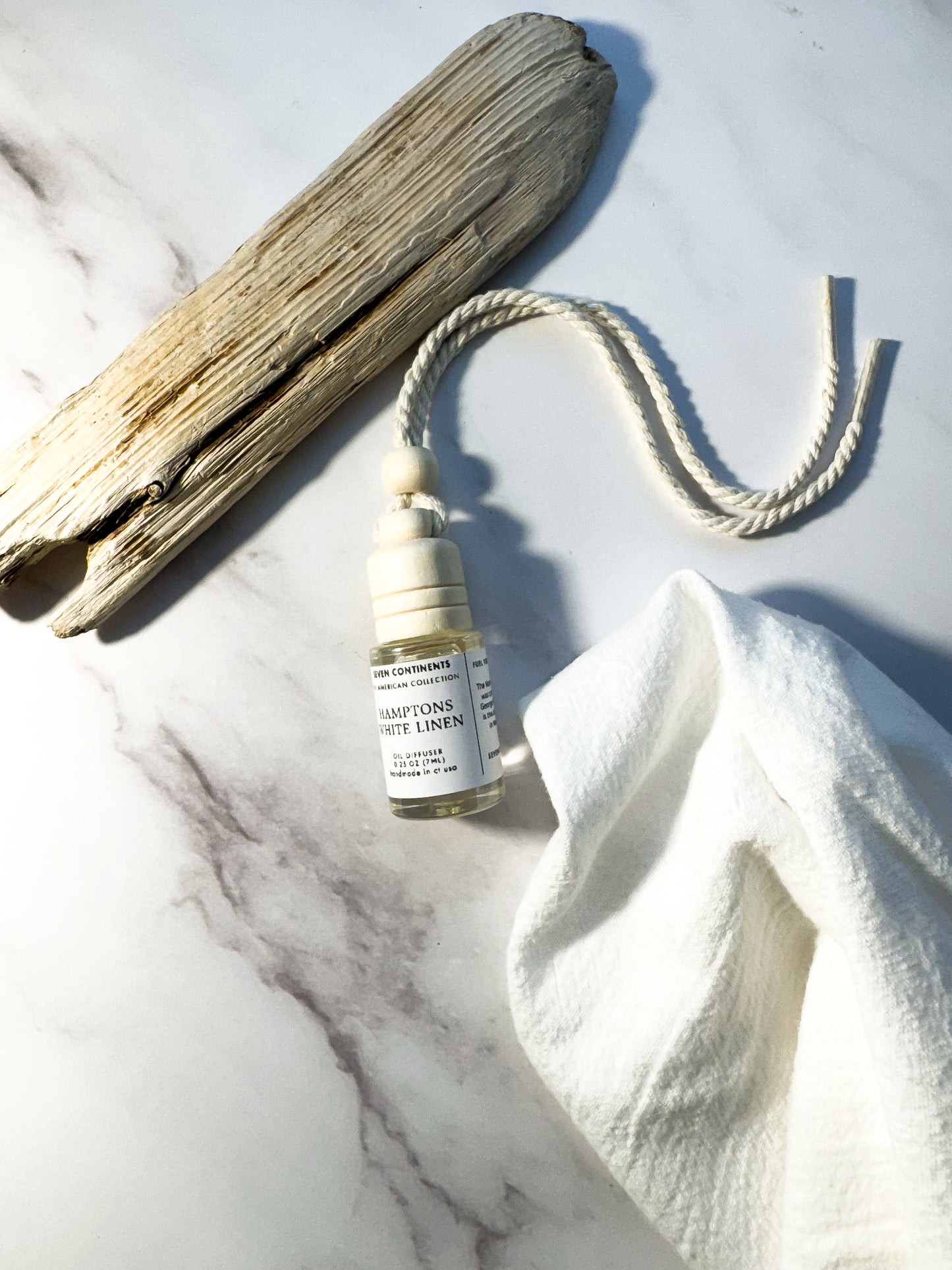 Hamptons White Linen Mini Car Diffuser