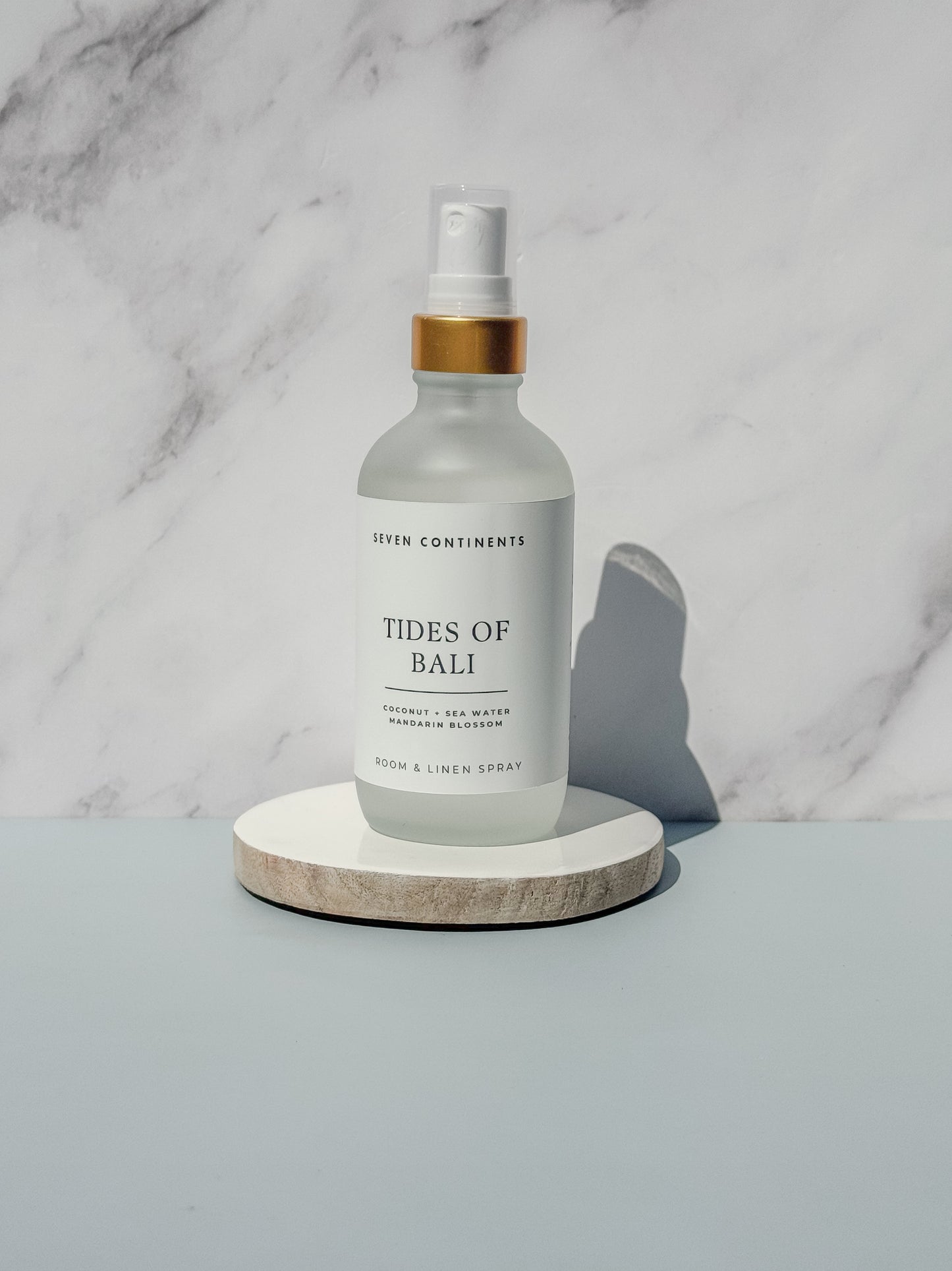 Tides of Bali luxury room and linen spray with coconut, sea water, and mandarin blossom fragrance