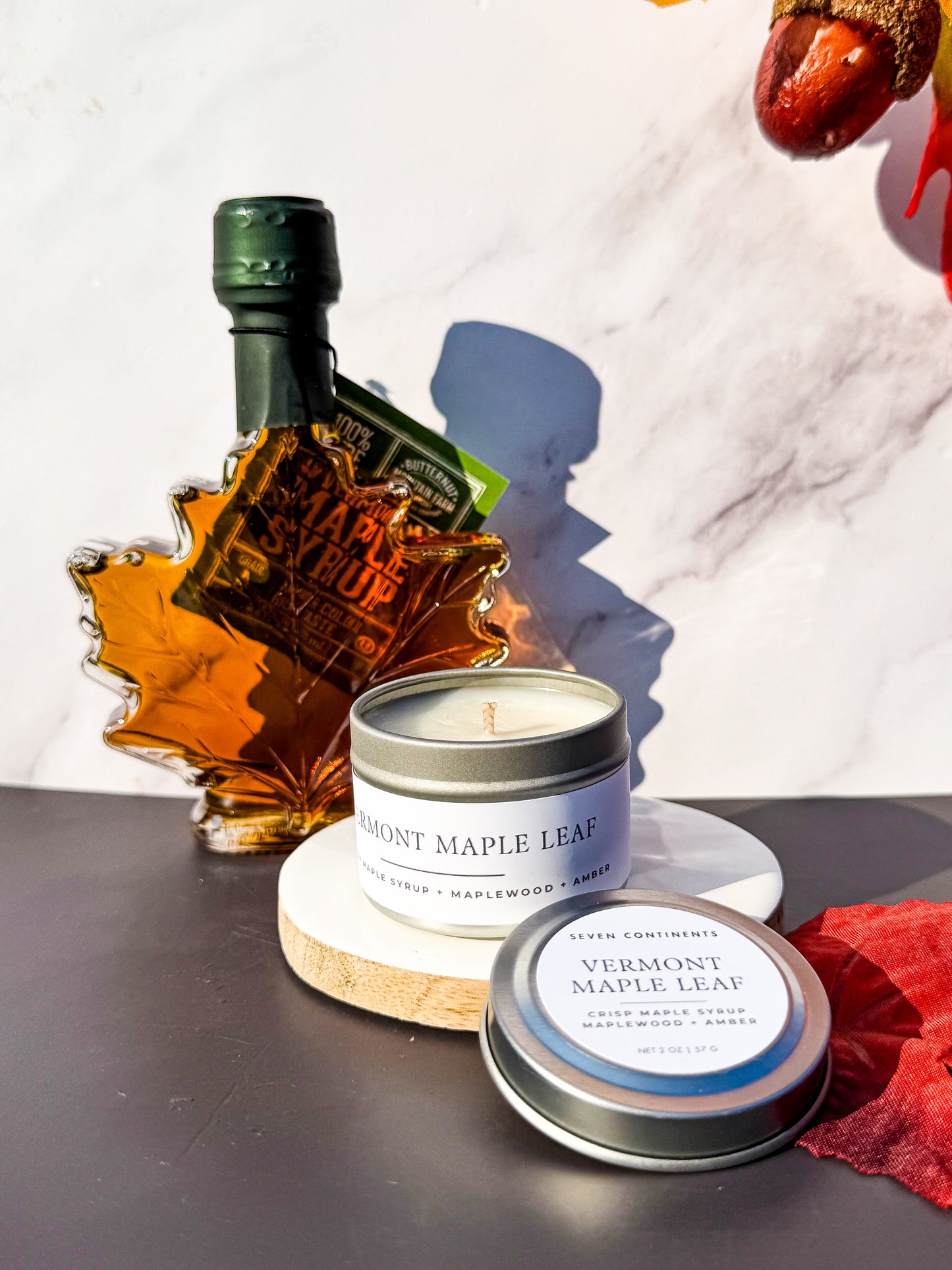 Vermont Maple Leaf Mini Candle