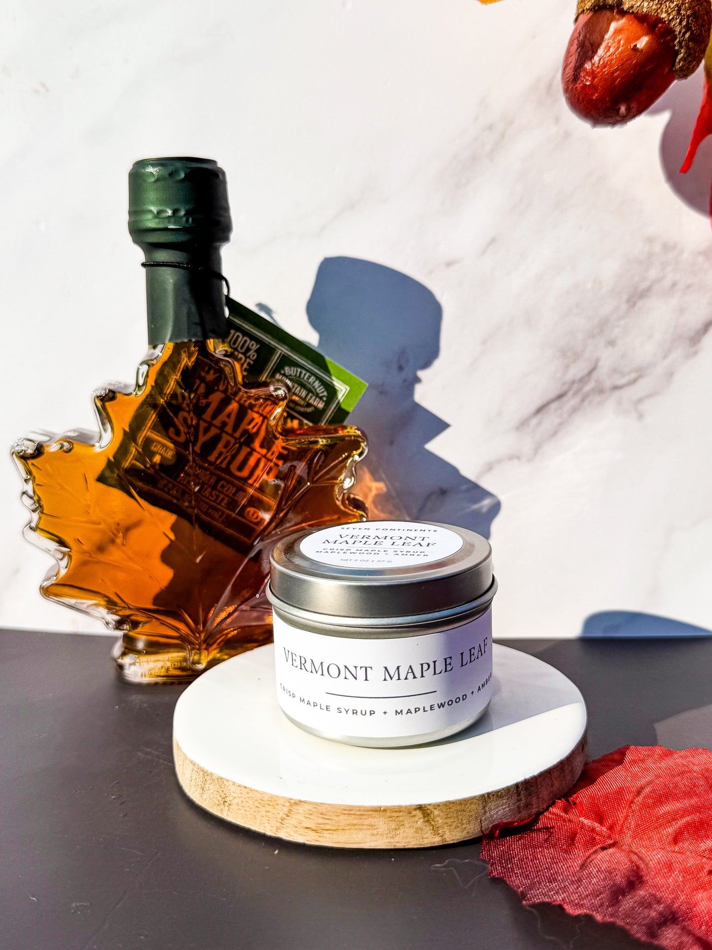 Vermont Maple Leaf Mini Candle
