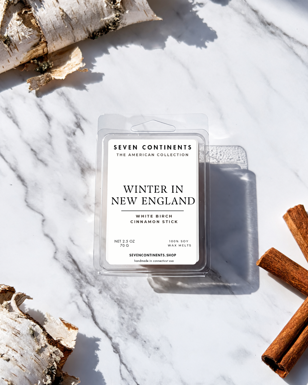 white birch cinnamon wax melt new england
