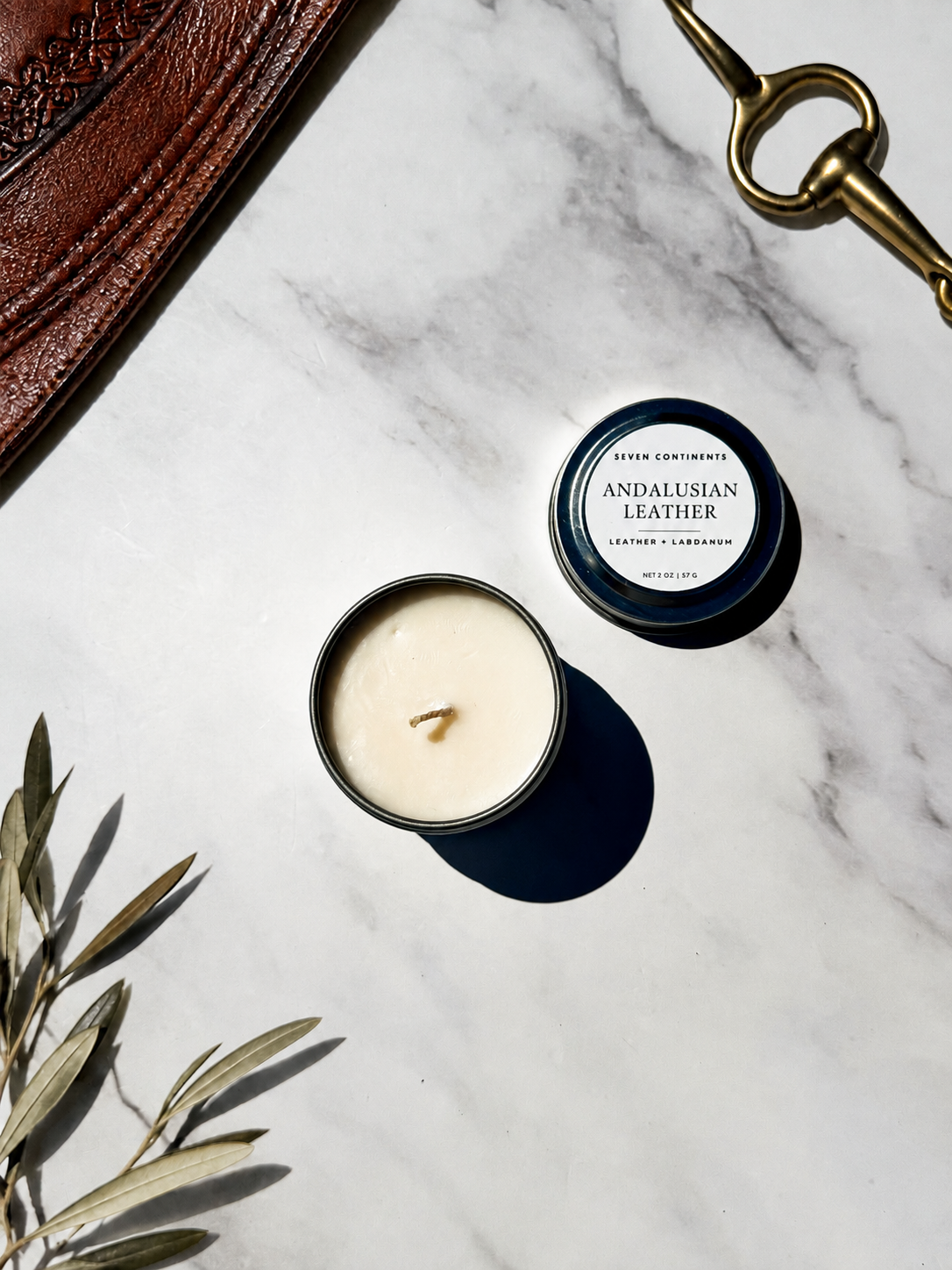 leather fall mini candle andalusian spain