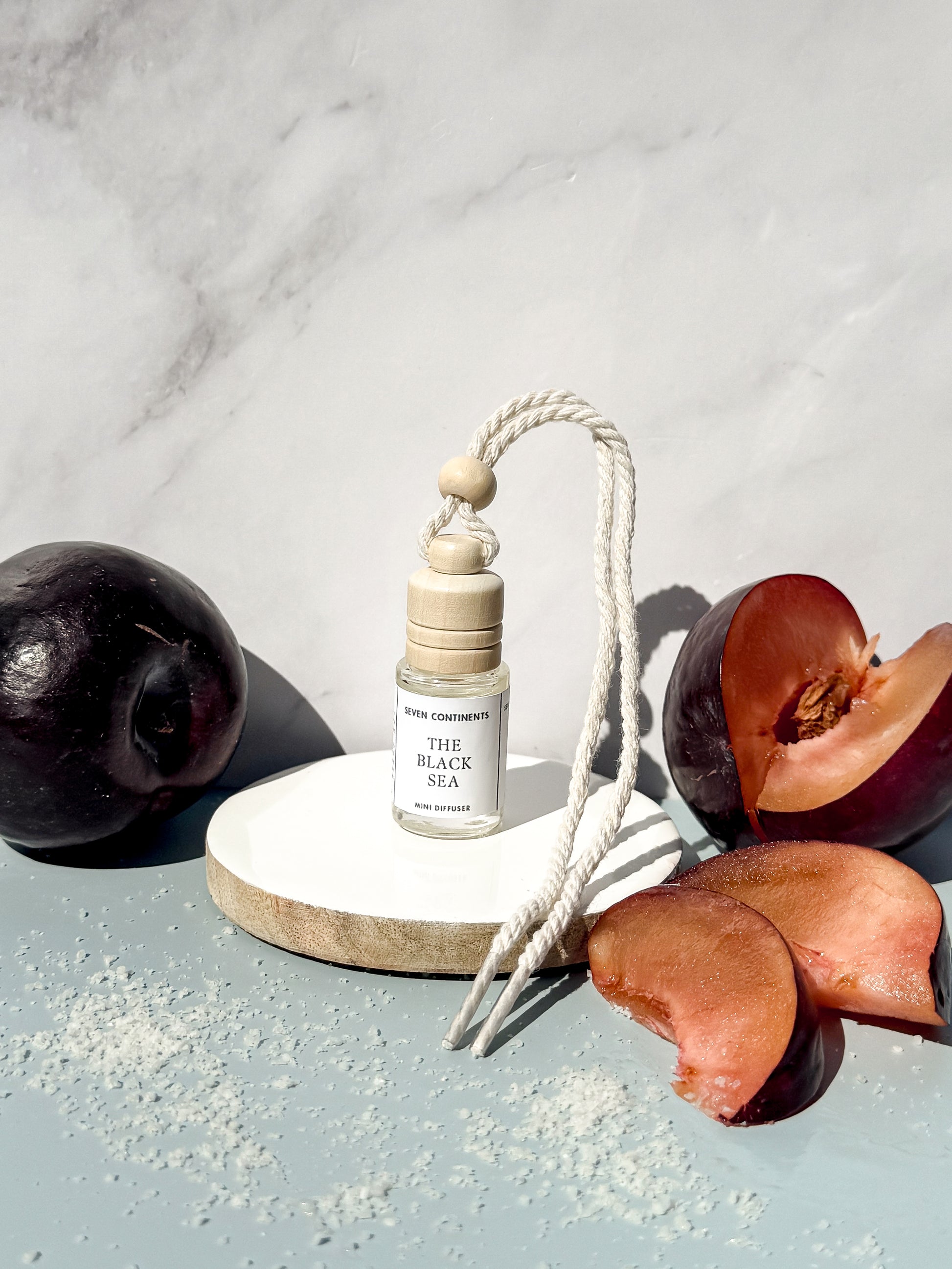 The Black Sea car diffuser with plum, musk, and sea salt fragrance