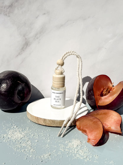 The Black Sea car diffuser with plum, musk, and sea salt fragrance