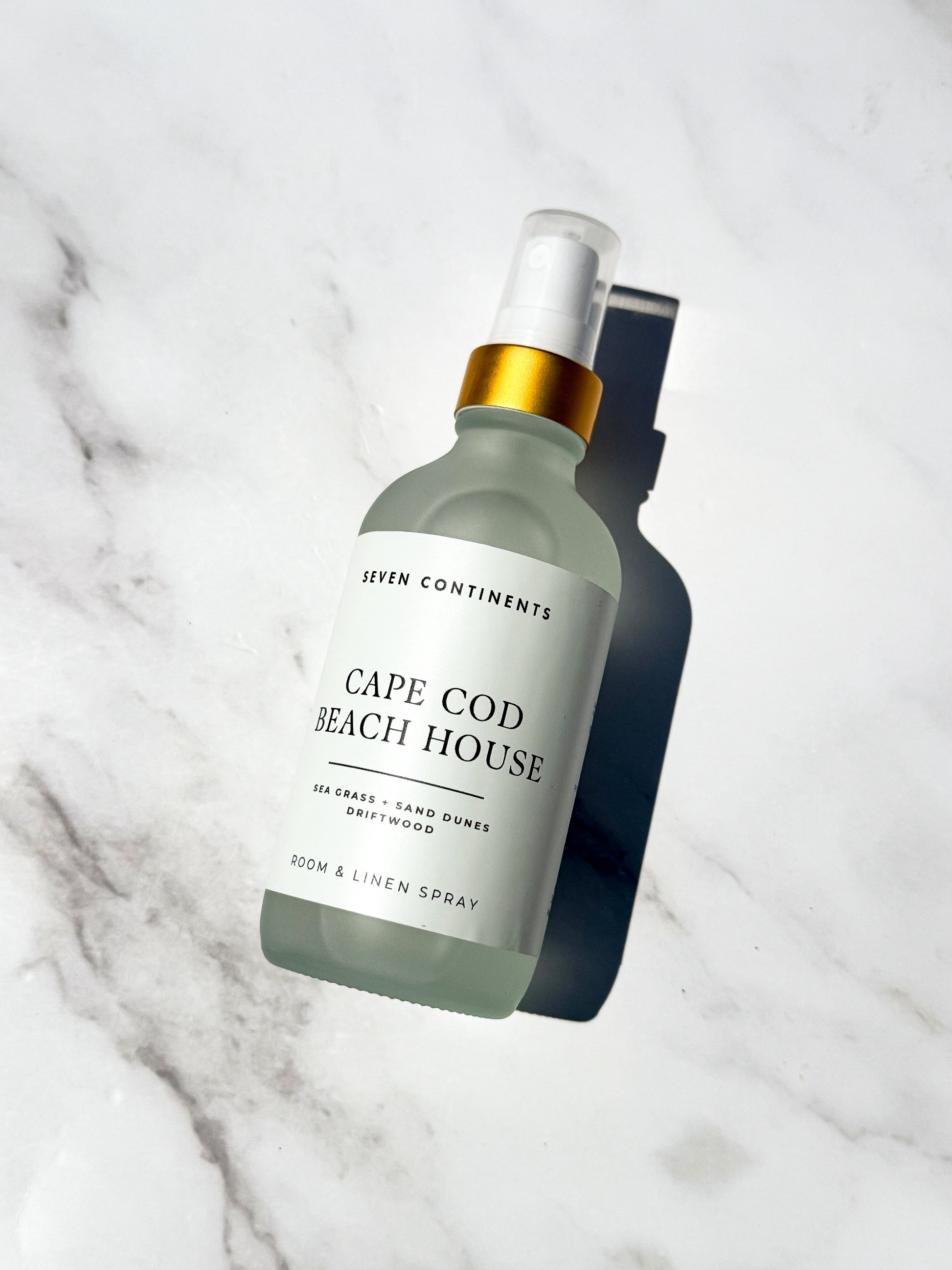 Cape Cod Beach House luxury room and linen spray with sea grass, sand dunes, and driftwood fragrance