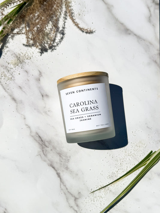 Carolina Sea Grass soy candle with fresh coastal scent inspired by the Carolina shoreline