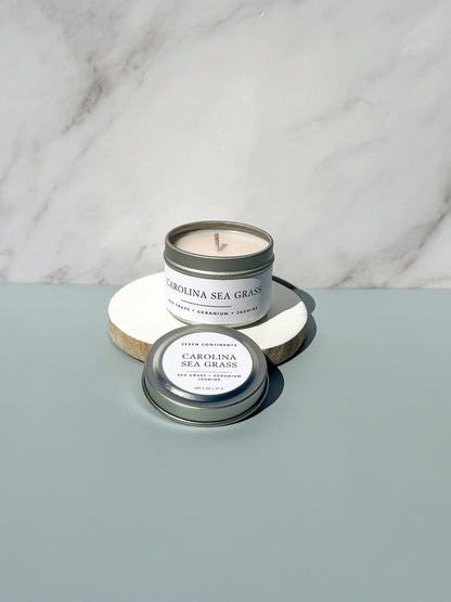 Mini Carolina Sea Grass candle with fresh sea grass and floral fragrance