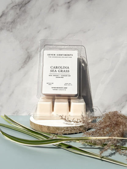 Carolina Sea Grass wax melts with fresh coastal fragrance inspired by the Carolina coast