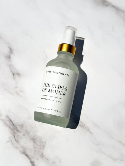 Cliffs of Moher luxury room and linen spray with meadow grass and rain fragrance inspired by Ireland