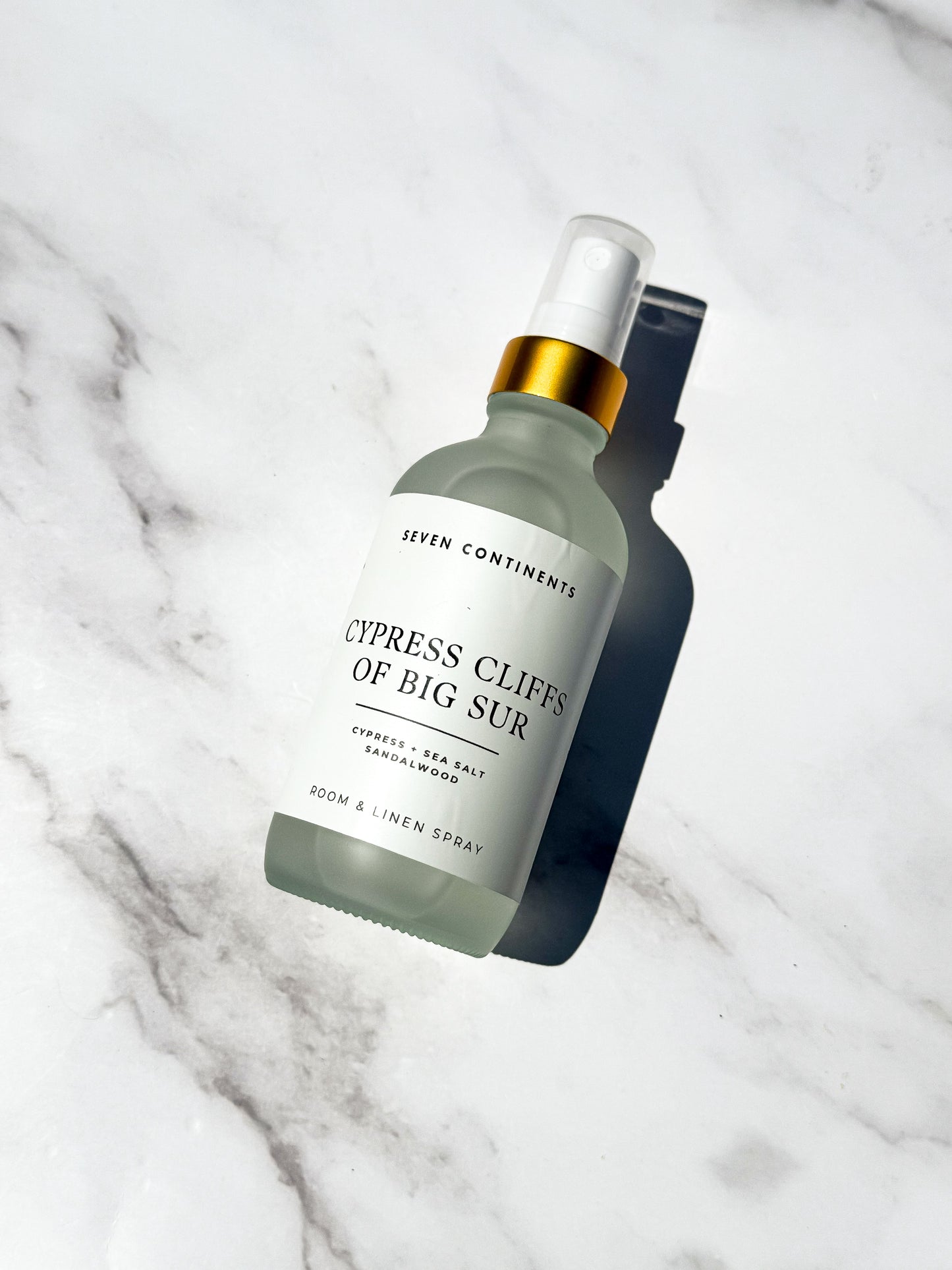 Cypress Cliffs of Big Sur luxury room and linen spray with cypress, sea salt, and sandalwood fragrance