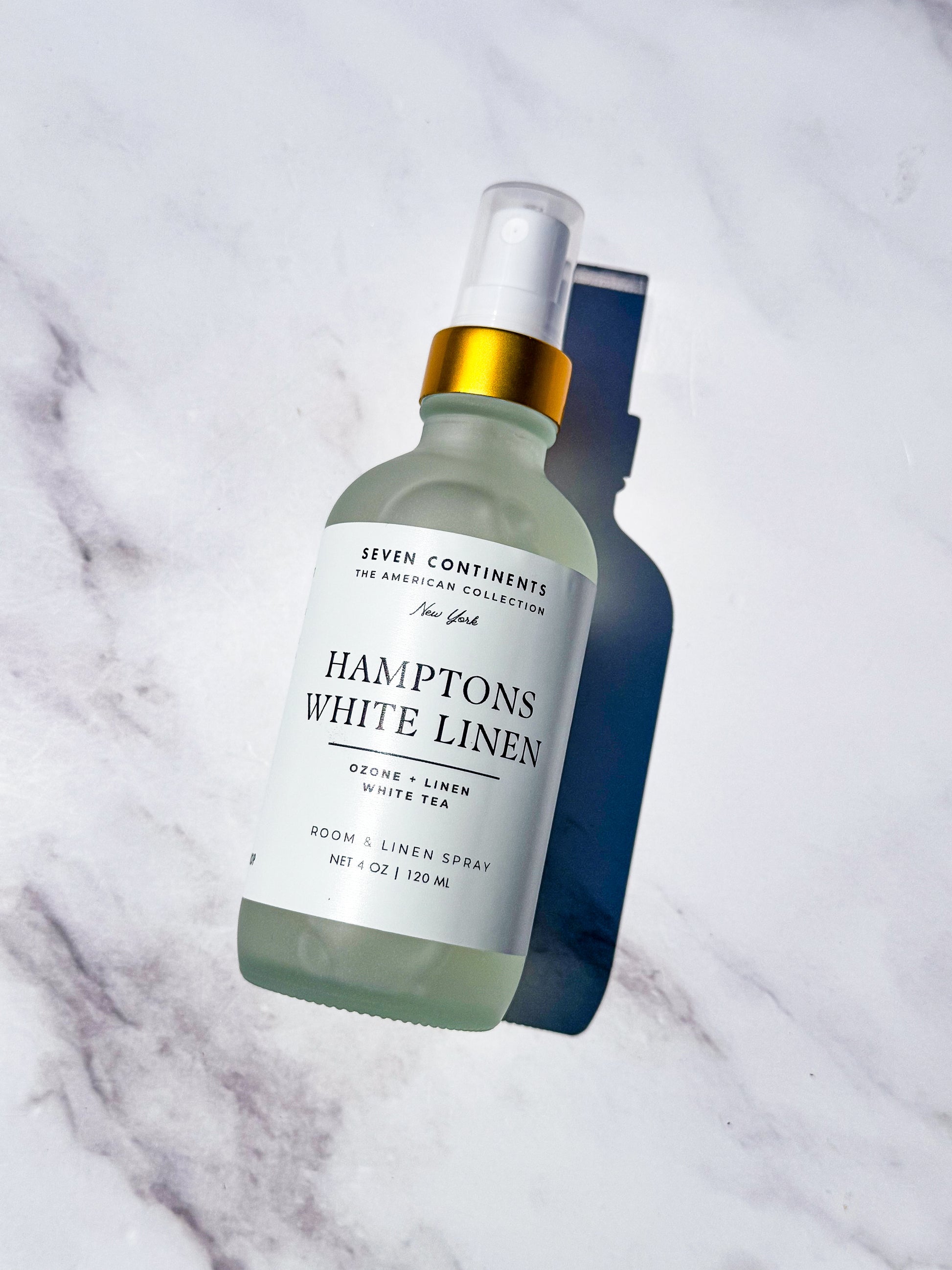 Hamptons White Linen luxury room and linen spray with ozone, linen, and white tea fragrance