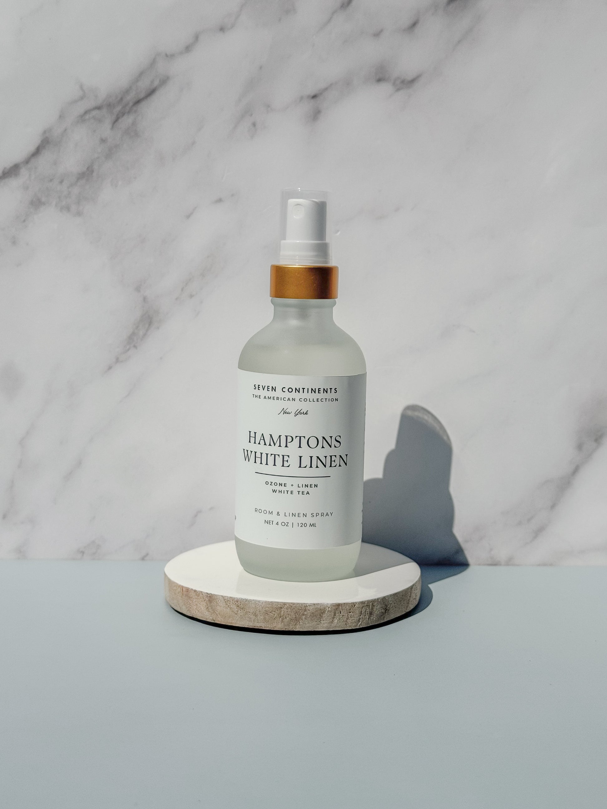 Hamptons White Linen luxury room and linen spray with ozone, linen, and white tea fragrance
