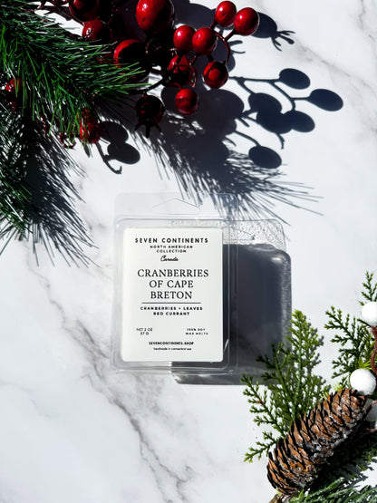 cranberry holiday scented wax melt