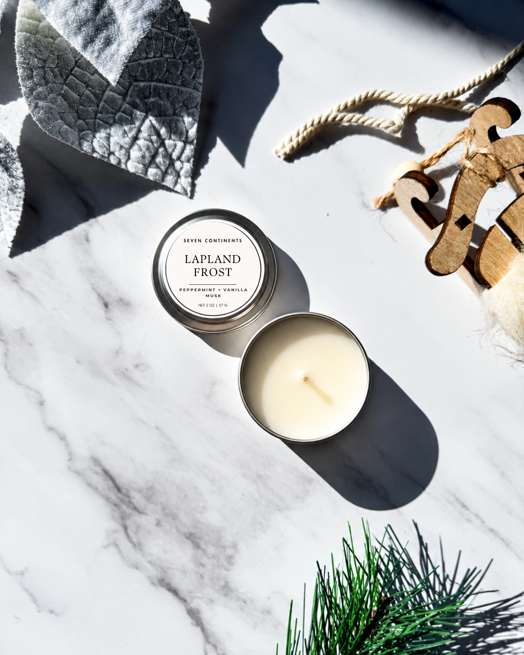 peppermint holiday mini candle 