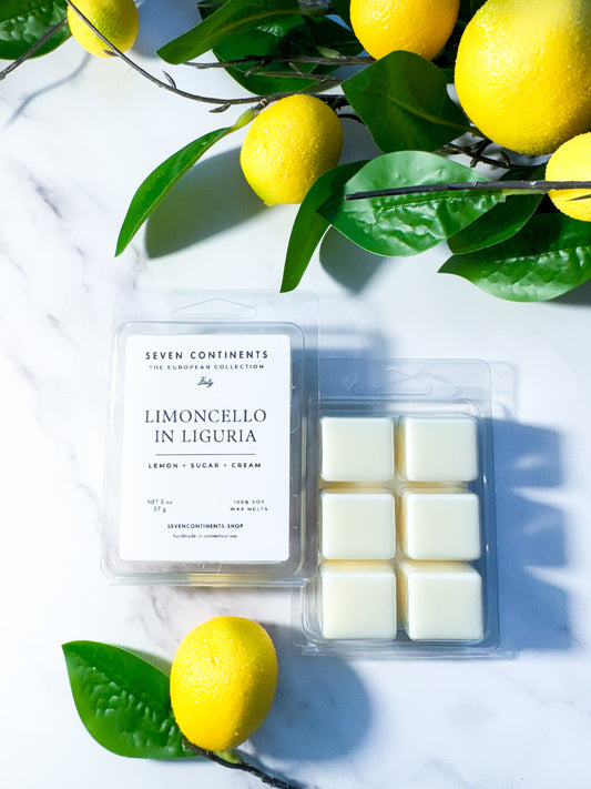 Limoncello in Liguria wax melts with creamy citrus fragrance inspired by Italy