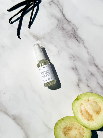 Noches en San Juan mini room spray with warm tropical fragrance inspired by Puerto Rico