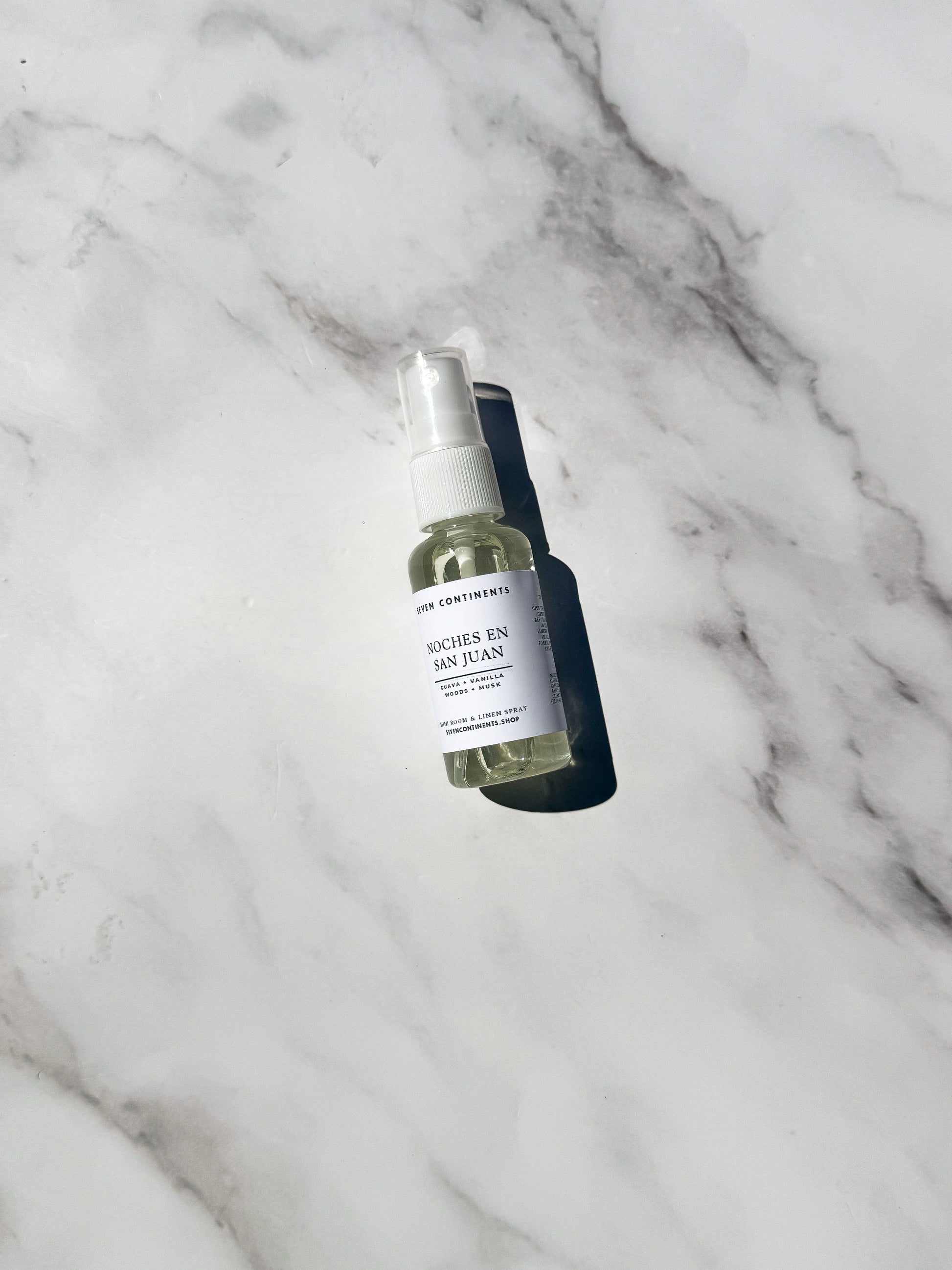 Noches en San Juan mini room spray with warm tropical fragrance inspired by Puerto Rico
