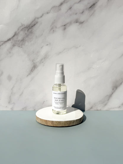 Noches en San Juan mini room spray with warm tropical fragrance inspired by Puerto Rico