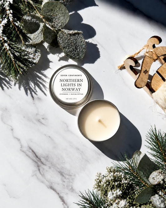 eucalyptus pine mini candle for stocking stuffers