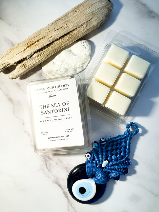 Sea of Santorini wax melts with fresh Mediterranean coastal fragrance