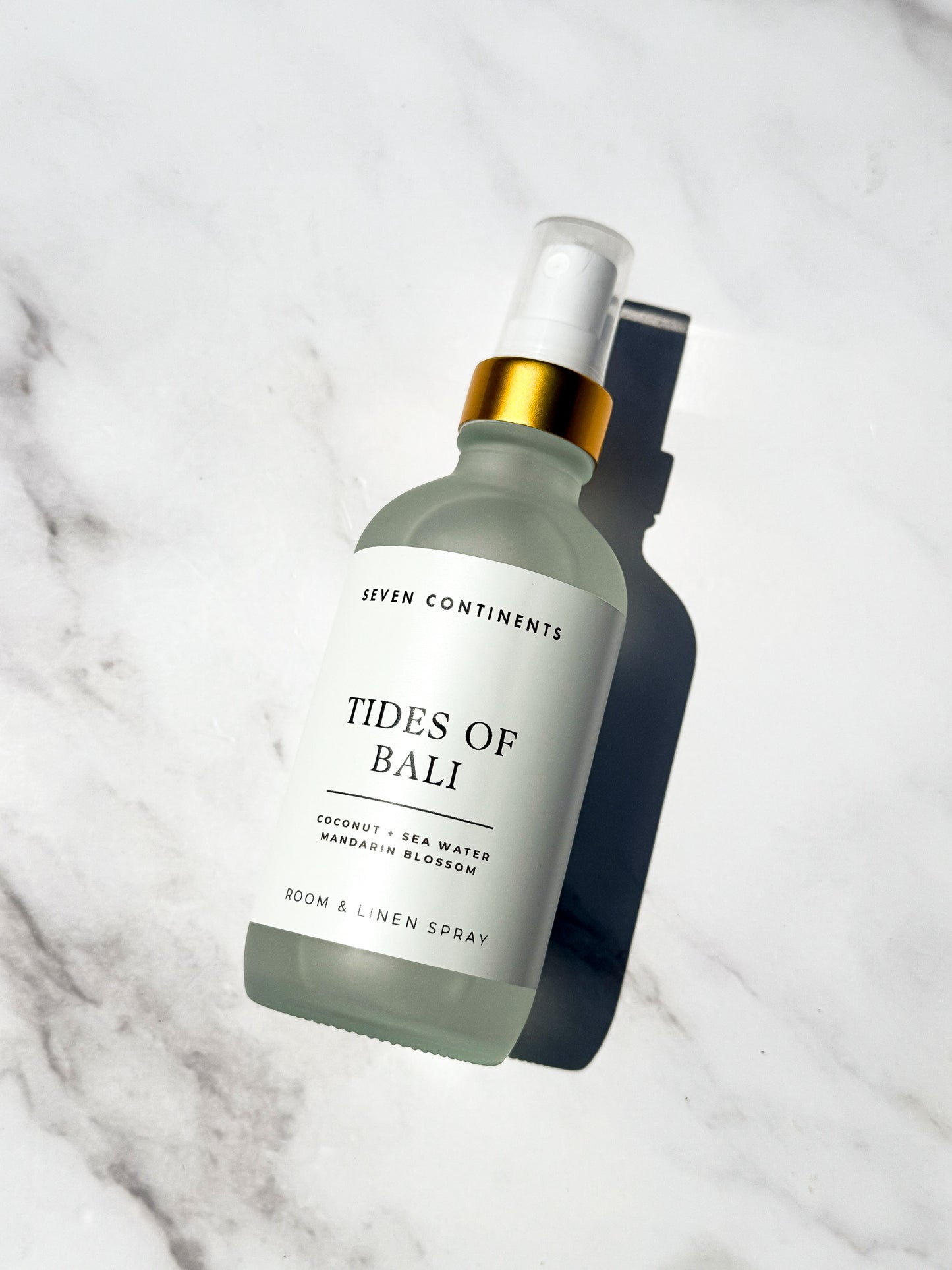 Tides of Bali luxury room and linen spray with coconut, sea water, and mandarin blossom fragrance