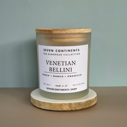 Organic Soy Wax Candles | Venetian Bellini Candle | Seven Continents