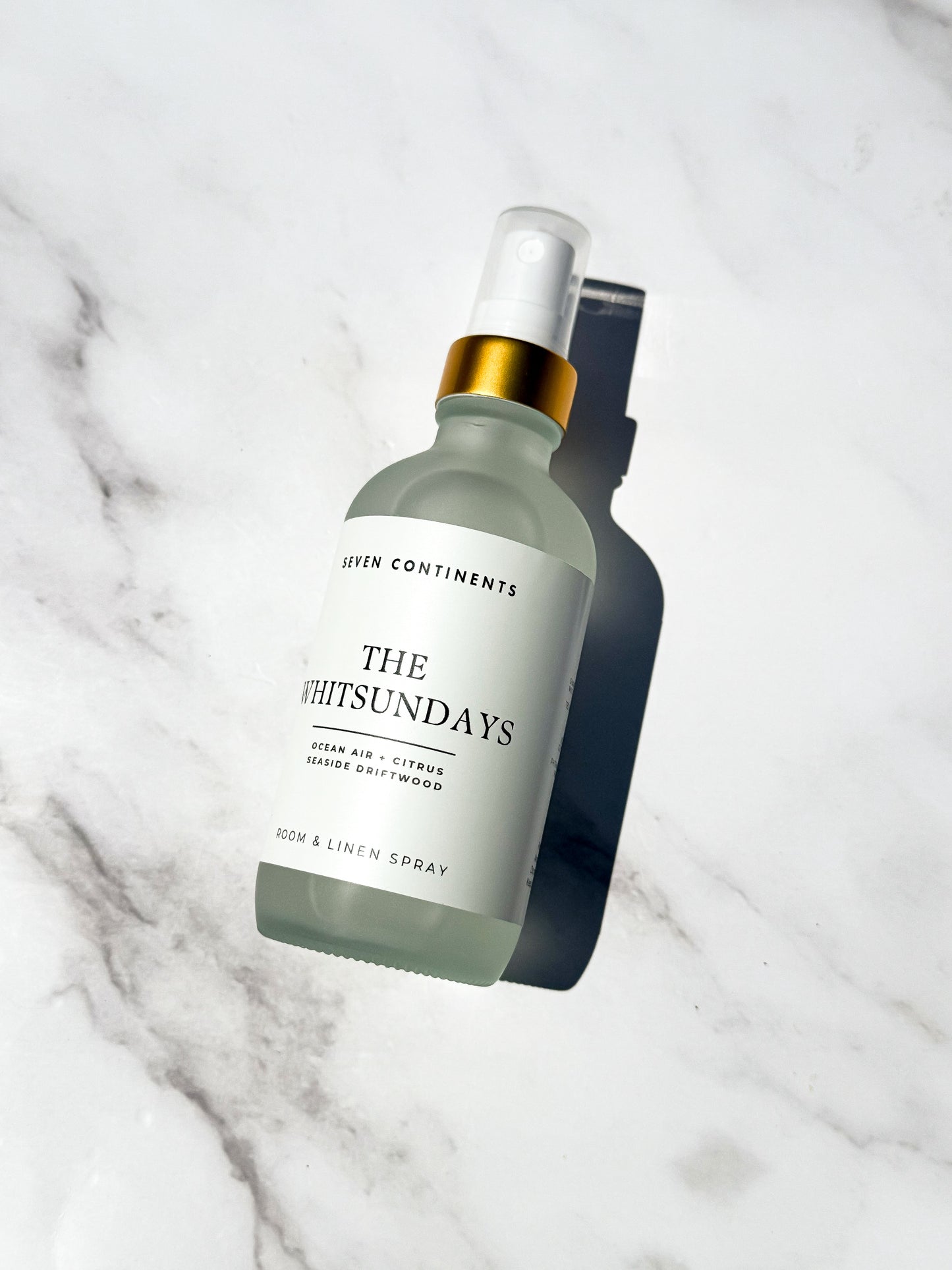 The Whitsundays luxury room and linen spray with ocean air, citrus, and seaside driftwood fragrance